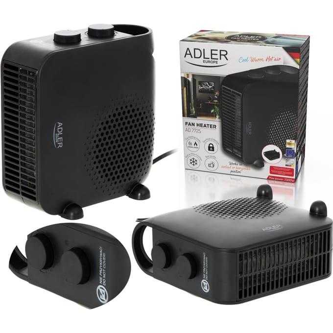 Verwarming Verwarming Elektrische verwarming 2000W met ventilatorfunctie Thermostaat Temperatuurregeling Koudstraal