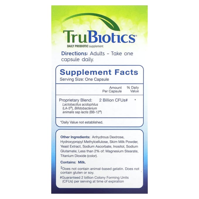 TruBiotics, Santé Digestive et Immunitaire, 60 Capsules Végétales