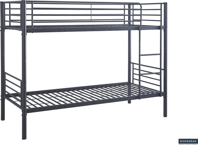 Interiax Ken Stapelbed - Grijs Metaal - 90x200 cm - Splitsbaar