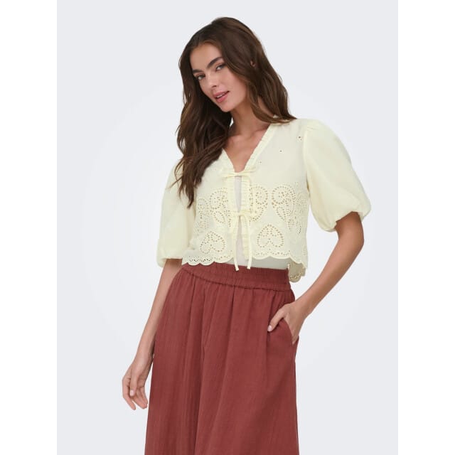 ONLY - ONLBRYSON S/S SHORT EMB TIE TOP WVN Dames Top
