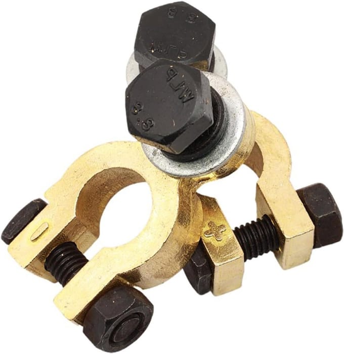 Accupoolklem - Batterij Adapter - Voertuig Stroom - Koperen Constructie - 3.2 x 14 cm - A