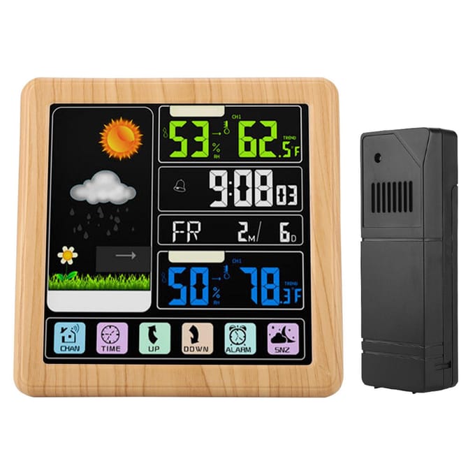 TS 3310 Volledig Touchscreen Draadloze Weerklok Multifunctioneel beige