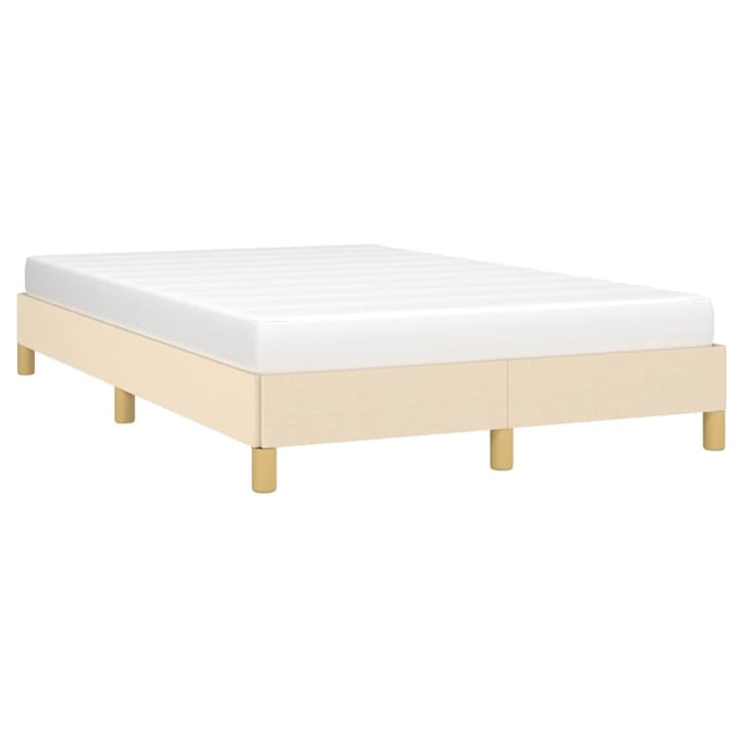 vidaXL - Bedframe - zonder - matras - 120x200 - cm - stof - crèmekleurig