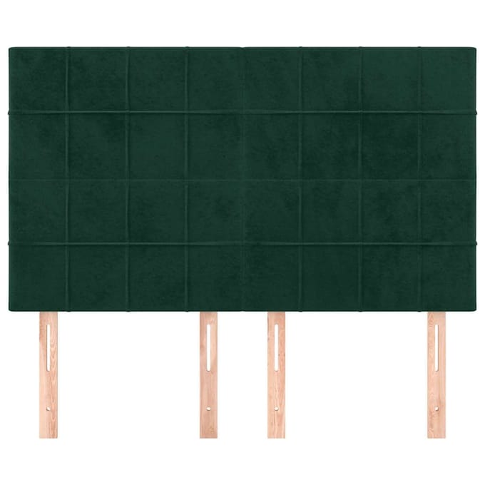 vidaXL - Hoofdbord - donkergroen - 144x5x118/128 - cm - fluweel