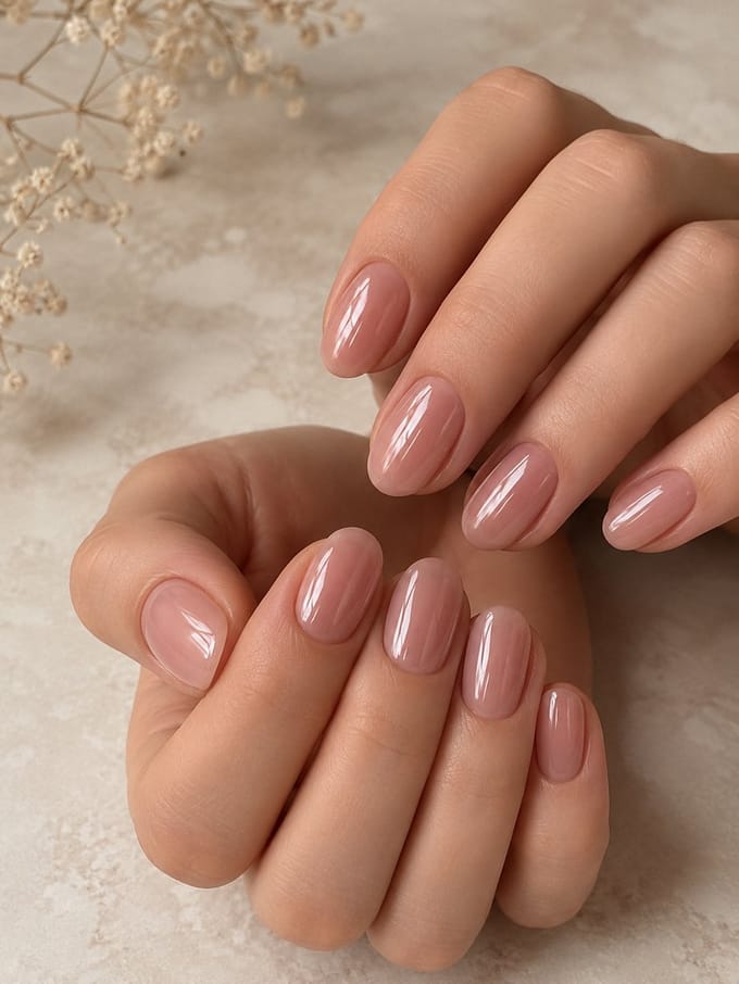 soft gel press on nails - chrome beige roze - neutraal - herbruikbaar