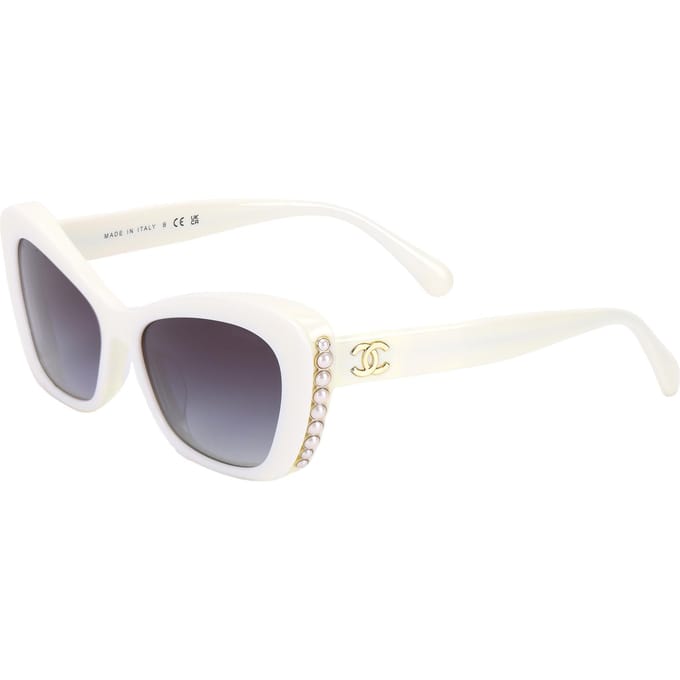 Lunettes de soleil Chanel Minimalistes Tendance Polyvalentes Papillon Unisexe CH5481HA-1255S6 Basic Packaging-Eyeglass Case+Box,56mm,White