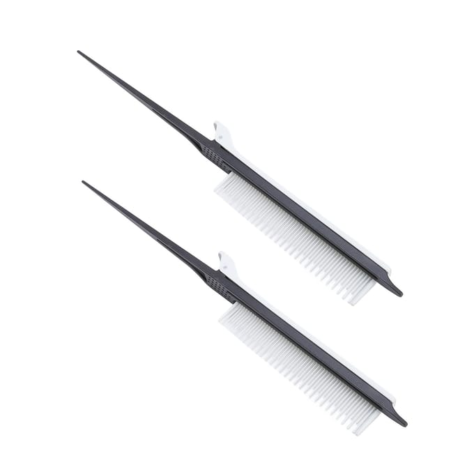 2 STUKS Multifunctionele Staartkammen Plastic Haarscheiding Kam Clip voor Styling Sectioneren Touperen white