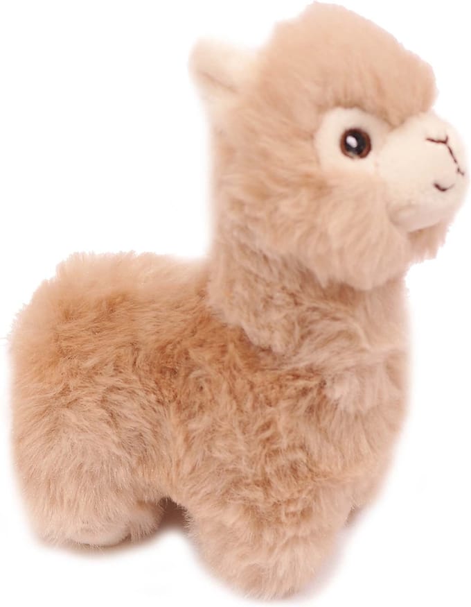 PIA Soft Toys - Pluche Knuffeldier Alpaca beige - 15 cm