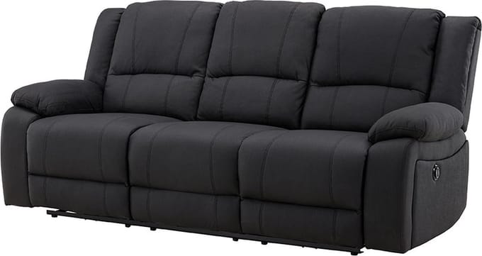 Singapore bank 3-zits fauteuil zwart.