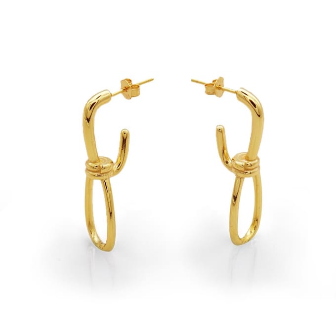 Schitterende Gold Plated Zilveren Oorbellen