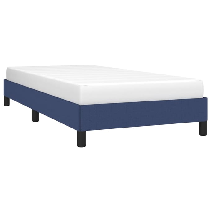 vidaXL - Bedframe - zonder - matras - 90x200 - cm - stof - blauw