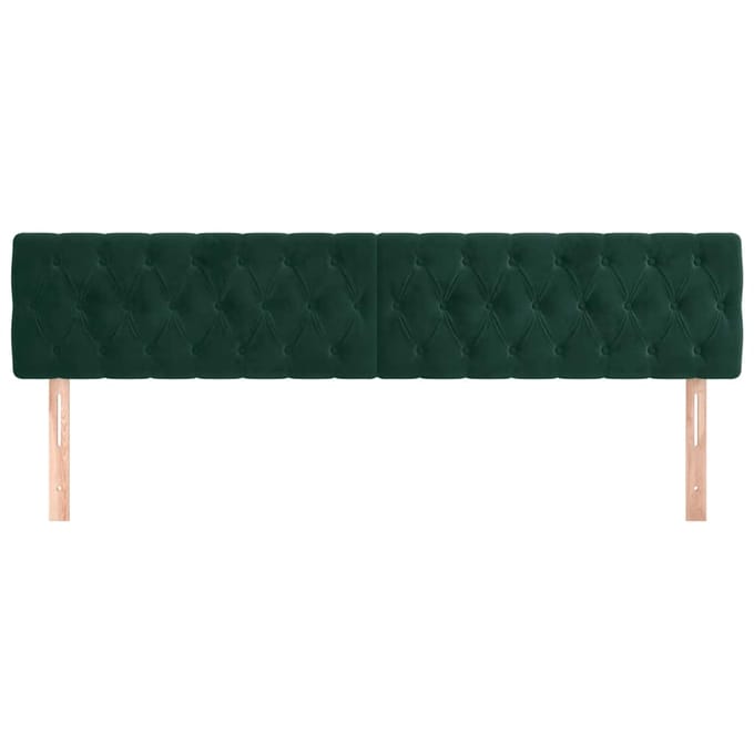 vidaXL - Hoofdborden - 180x7x78/88 - cm - fluweel - donkergroen