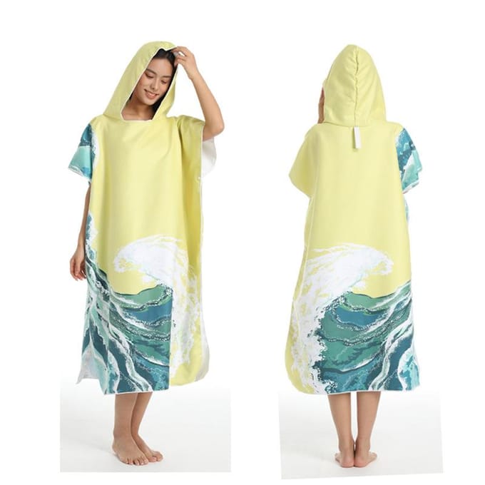 Poncho de Surf Serviette Microfibre Poncho de Surf à Capuche Robe de Bain pour se Changer Séchage Rapide Serviette de Plage Piscine avec Capuche Combinaison Néoprène 110X80cm