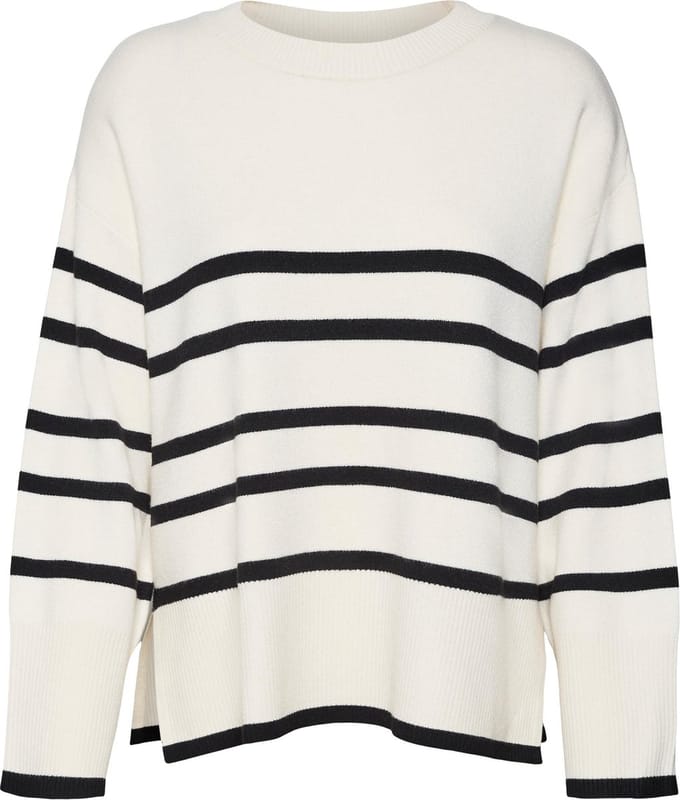 Vero Moda VMSABA LS O-NECK STRIPE PULLOVER GA NOOS Dames Trui Birch - Maat M