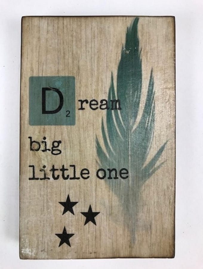 Tekstblok 10x15 2 cm dik D Dream Jongen