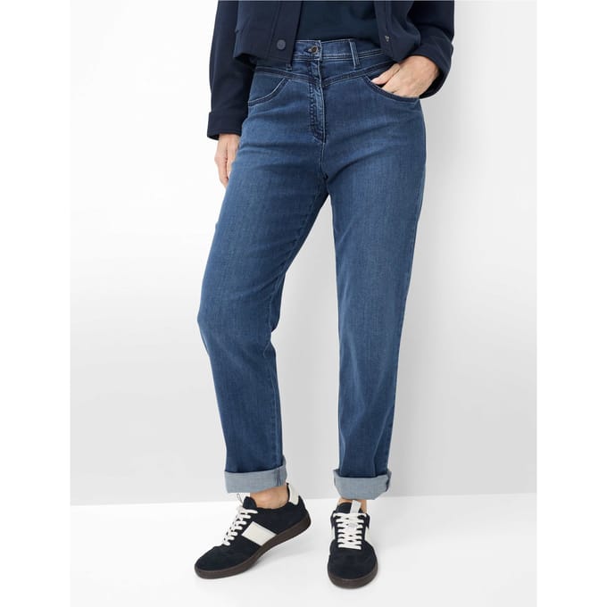 Raphaela by Brax Dames Jeans  Style CAREN NEW STONED SLIGHTLY USED, denim blauw regular, maat 36