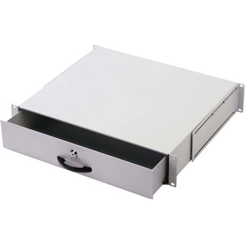 Digitus DN-19 KEY-2U 19 inch Inschuif 2 HE Uittrekbaar, Gesloten Grijs