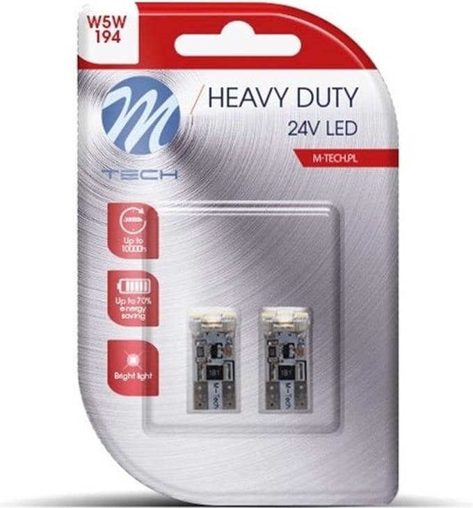 W5W autolamp 2 stuks | LED T10 wit - 0.96 Watt - CAN-BUS 24V DC