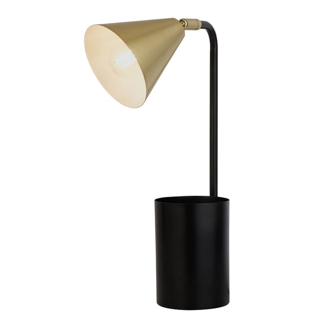 Searchlight Tafellamp Rivan, zwart/goud, metaal, 41 cm, E14
