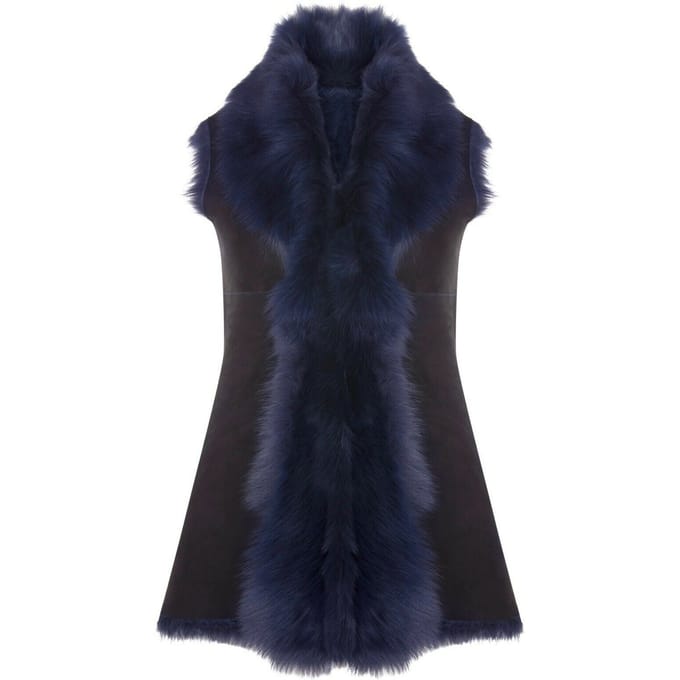 Lange damesbodywarmer van Toscana-schapenvacht-Sorocaba