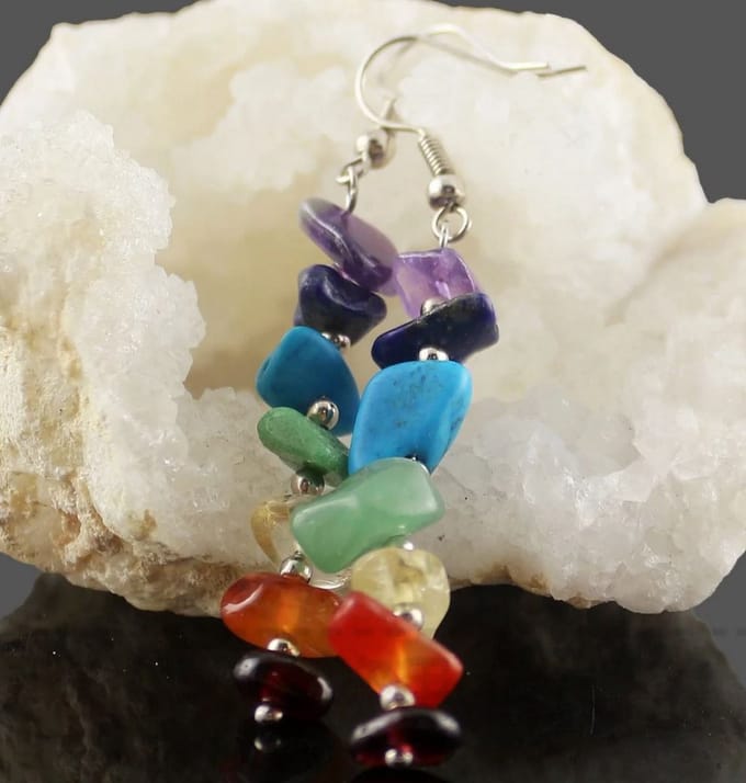 Oorbellen natuurstenen kralen Chakra Reiki healing