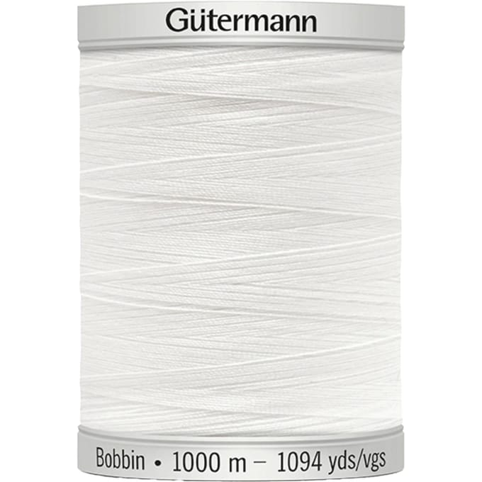 Gütermann Bobbin ondergaren, 1000 m - 1001 Wit