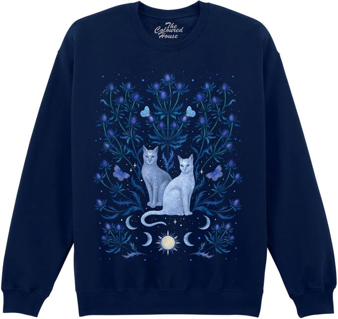 Katten Distels Blue Thistle Cats The Coloured House Sweater S