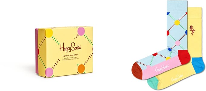 Happy Socks XARD02-3300 Argyle Dot Socks Gift Set 2-Pack - maat 36-40