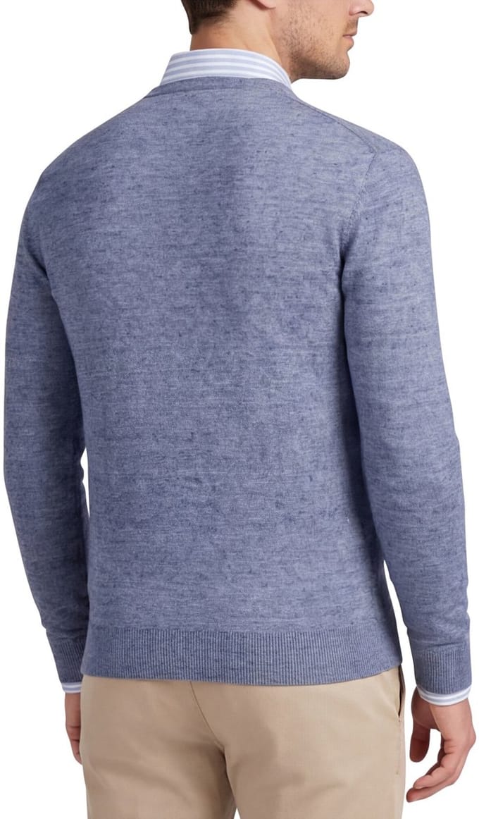 Gentiluomo trui blauw regular fit gemêleerd ronde hals