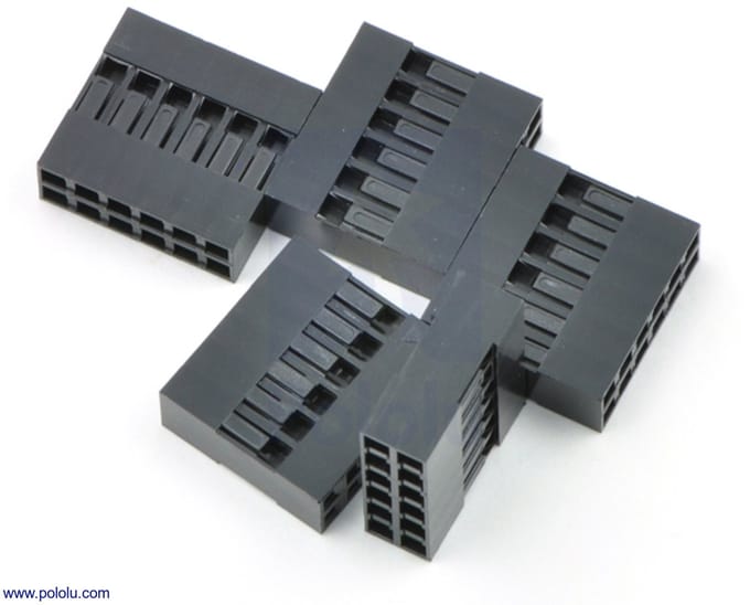 Dupont (2.54mm) Crimp Connector Housing: 2x6-Pin 5-Pack Pololu-1914