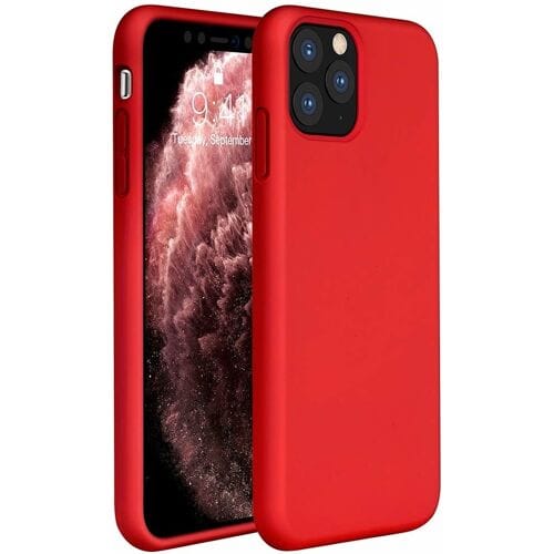 ShieldCase Silicone case geschikt voor Apple iPhone 11 Pro hoesje - optimale bescherming - perfecte pasvorm - TPU Materiaal - rood + Privacy Glas Screenprotector