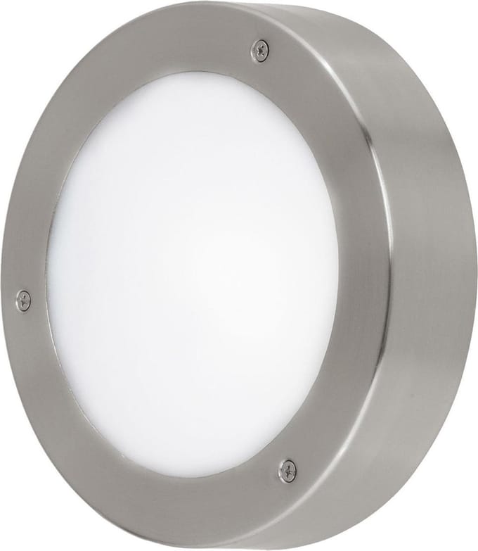 EGLO Vento 2 Wand/Plafond lamp voor buiten - IP44 - 1 Lichts - RVS - Wit