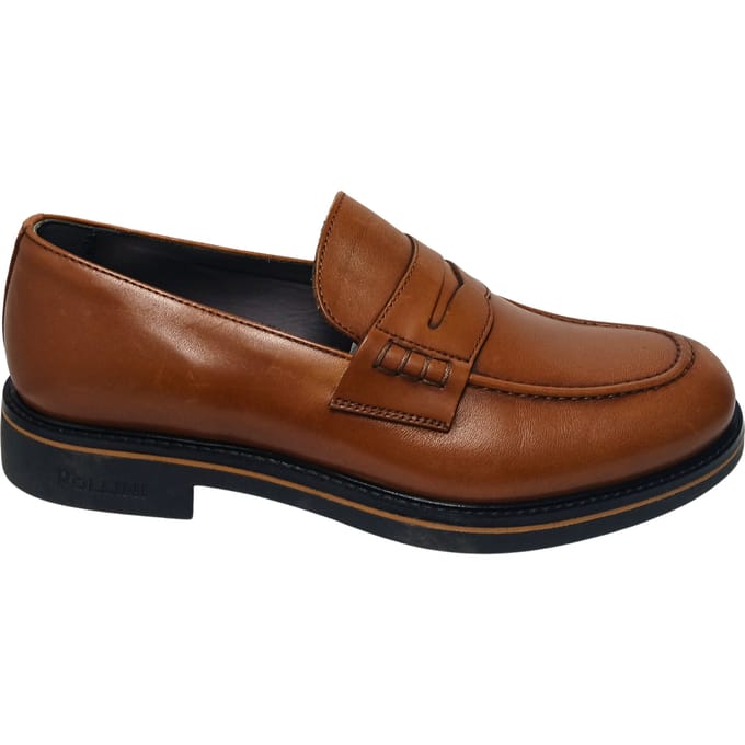 sb10183goeuk0200 Pollini Man Bruin leer