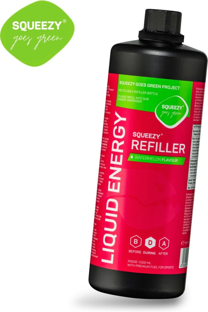 Squeezy Liquid Energy 1000ml Refiller Watermeloen