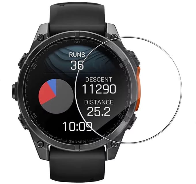 Screenprotector geschikt voor Garmin Fenix 8 Pro – 47mm – Gehard glas – Hoge kwaliteit screen protector 47 mm – Tempered Glass 9H – 1 stuks – TechDefend