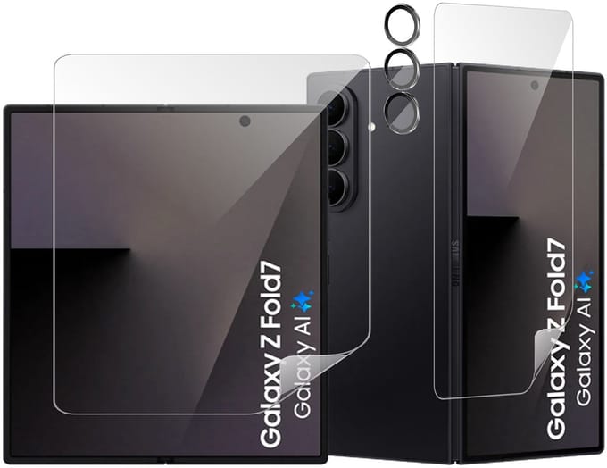 Screenprotector & Camera Protector geschikt voor Samsung Galaxy Z Fold 7 - Volledig Dekkend Premium PET
