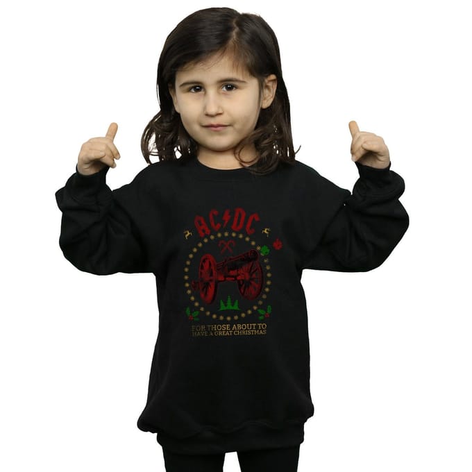AC/DC Meisjes Kerstmis Voor Die Sweatshirt (Zwart)