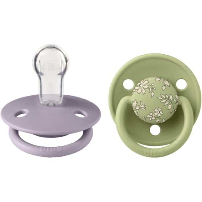 BIBS De Lux Ronde Siliconen Speen Set 2 stuks 0-36m Sage & Capel