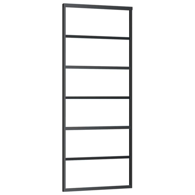 vidaXL - Schuifdeur - 76x205 - cm - ESG-glas - en - aluminium - zwart