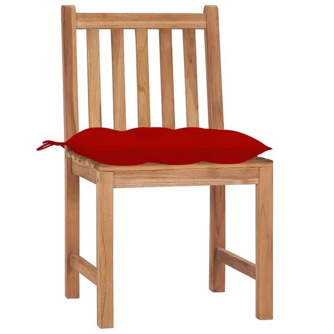 vidaXL - Tuinstoelen - 6 - st - met - kussens - massief - teakhout