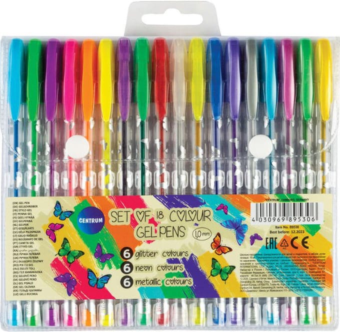 Centrum 18 Gel pennen ass. in etui Centrum 89530