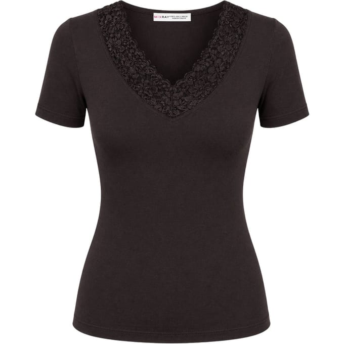 Kanten V-hals Slim Fit Blouse