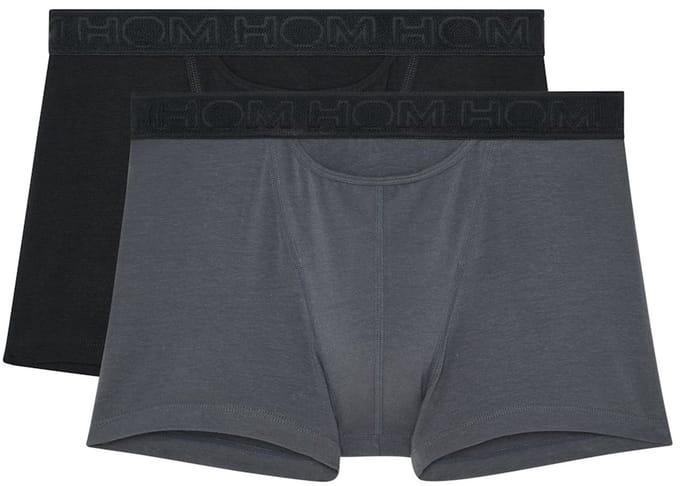 HOM - Boxerlines#2 - HO1 Boxer Briefs (2-pack) - Heren Boxer met horizontale gulp - Zwart/Antraciet - L