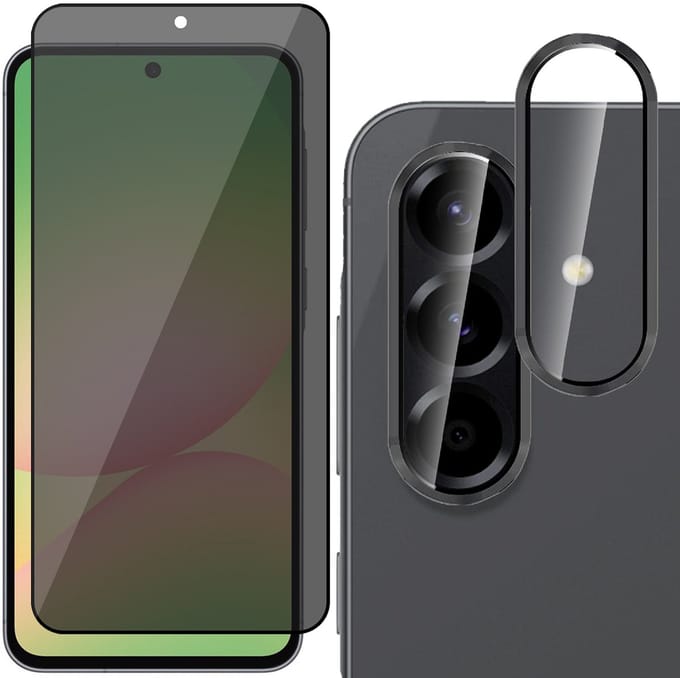 Privacy Screenprotector & Camera Protector geschikt voor Samsung Galaxy A56 / A36 - Volledig Dekkend Glas
