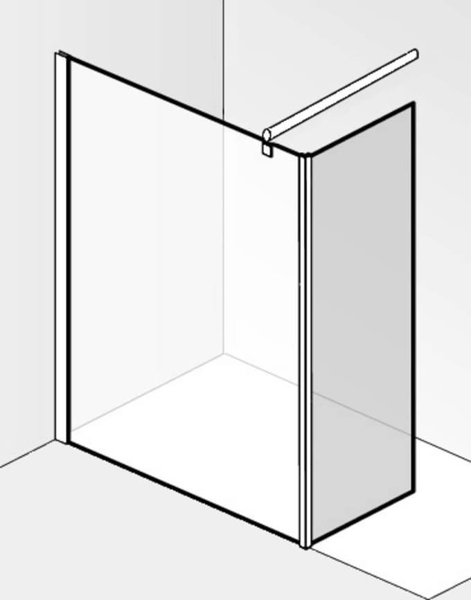 Saqu Modulo Douchewand - met Zijwand Incl. Antikalk 80x30x210 cm - Mat Wit - Inloopdouche