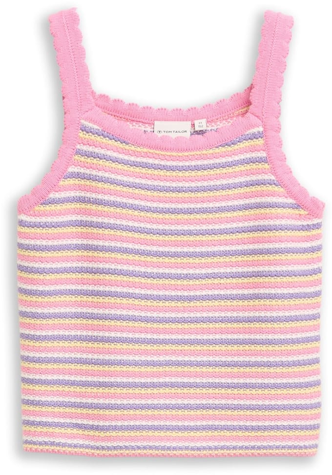 Tom Tailor - Top in gehaakte look - Maat 164 - multicolor knitted stripe
