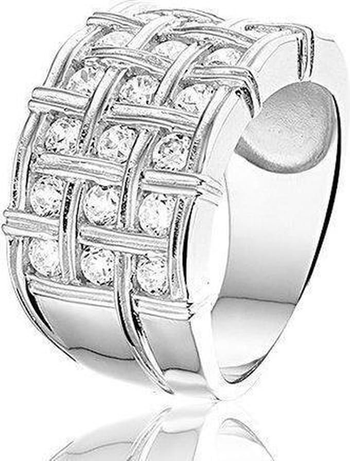 Montebello Ring Joan - 925 Gerhodineerd Zilver -12mm - Maat 50-16mm
