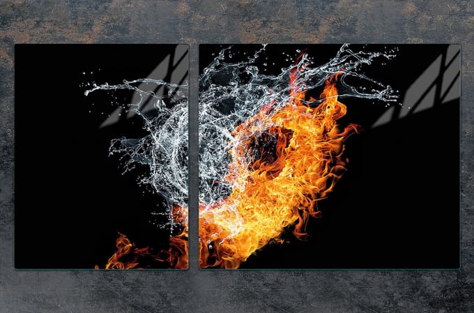 TMK ArtDeko - Snijplank Glas - 100x52 cm - Hartvormig - Beschermplaat