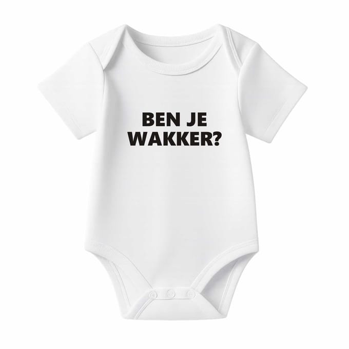 Romper Ben je wakker? - wit - korte mouw