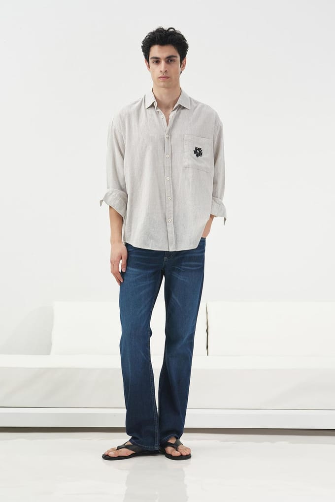 Regular Fit Lange Mouw Velours Shirt met Zak